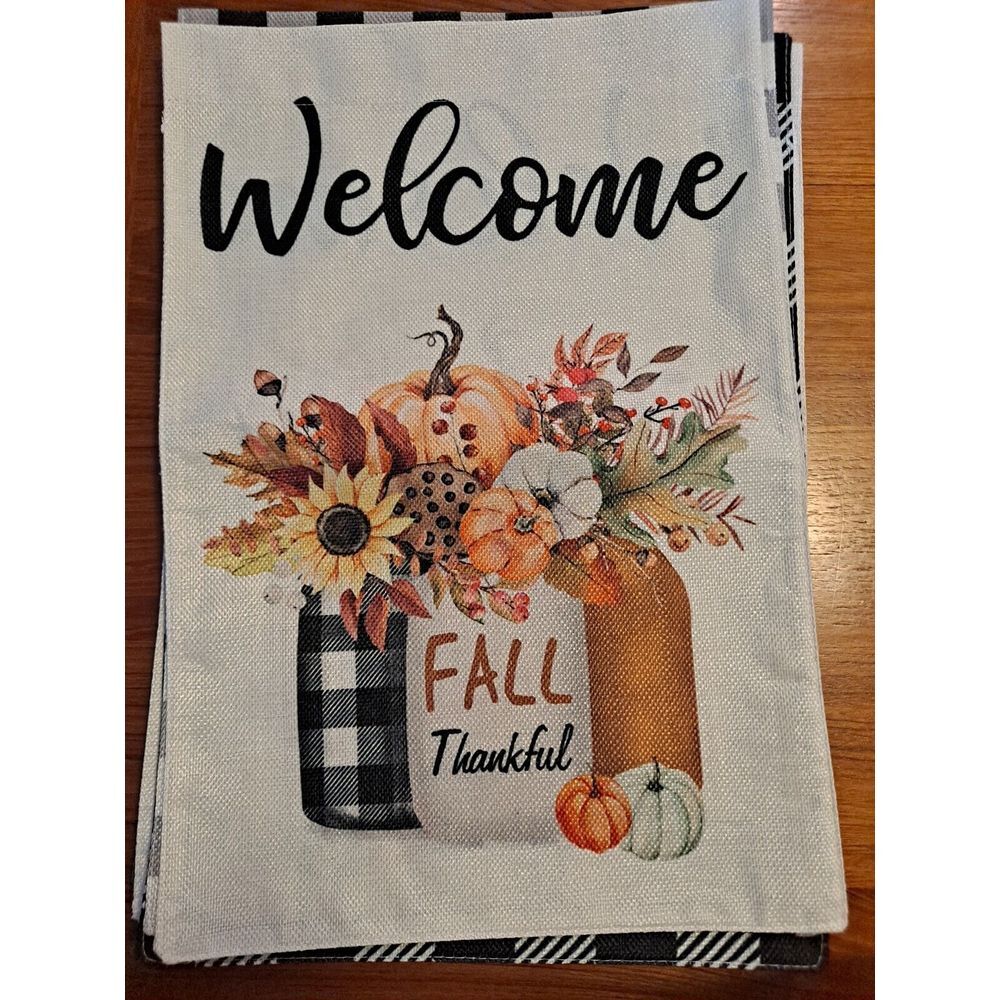 NEW Home & Garden 1pc Double Sided Welcome Fall Garden‎ Flag 12x18